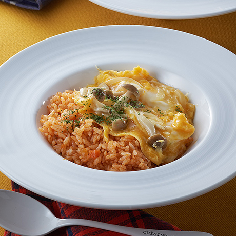 ハコネーゼの簡単きのこオムライス