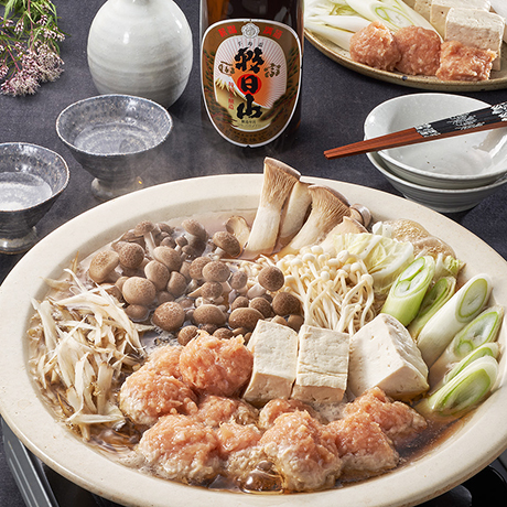 鶏つみれとごぼうの鍋