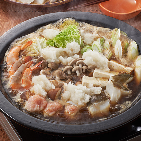 生姜醤油の海鮮みぞれ鍋