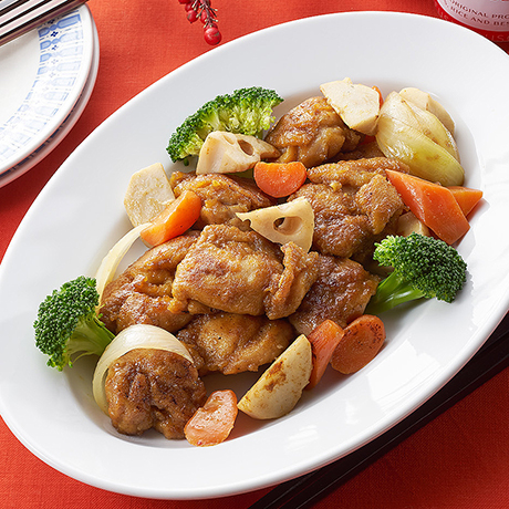 鶏肉と根菜のカレー炒め