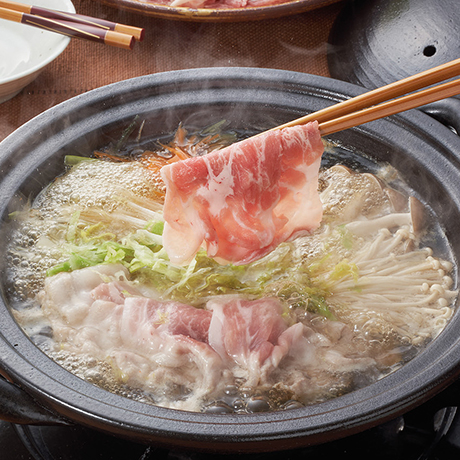 せん切り野菜のスープ豚しゃぶ
