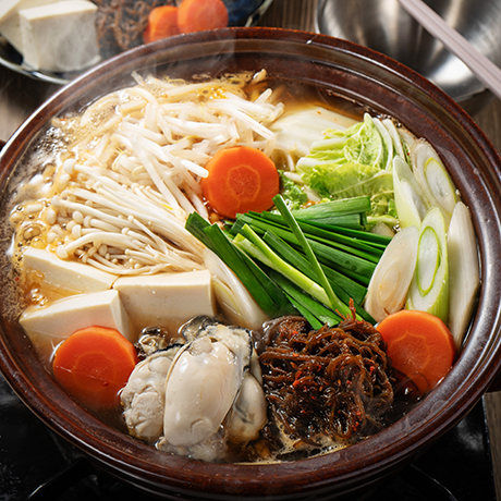 かきともずくキムチの鍋