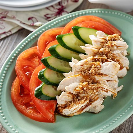 ごま香る蒸し鶏