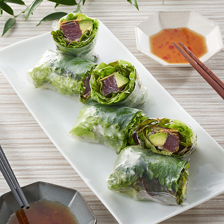 かつおとアボカドの生春巻き
