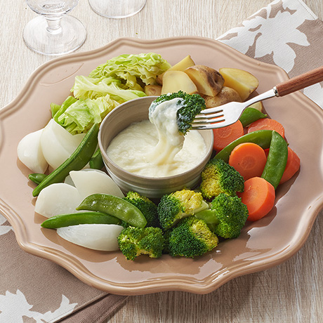 フライパン温野菜のチーズソース