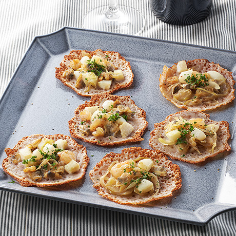 シーフードのピザ風チーズ焼き