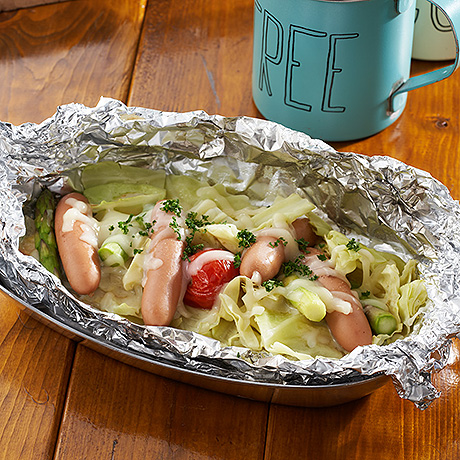 ソーセージのホイル焼き