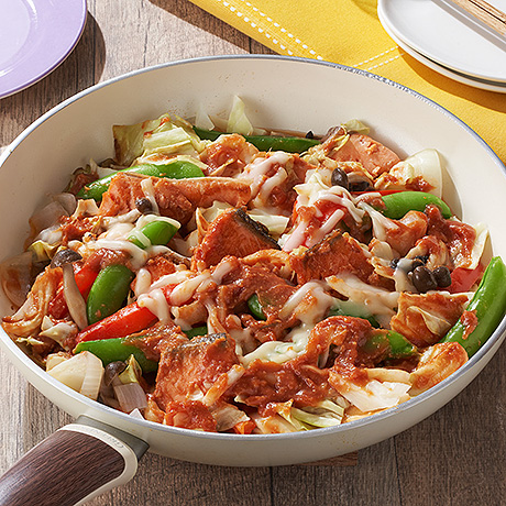 サーモンのちゃんちゃん焼き風