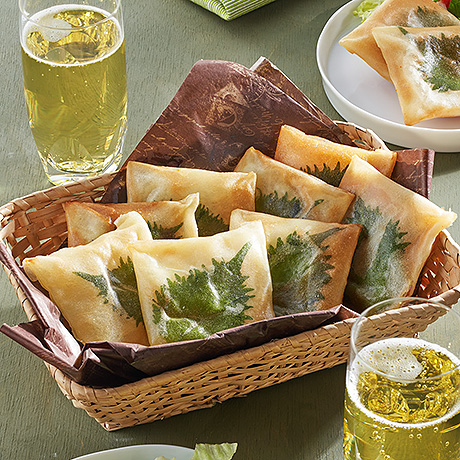 ハムチーズの折りたたみ春巻き