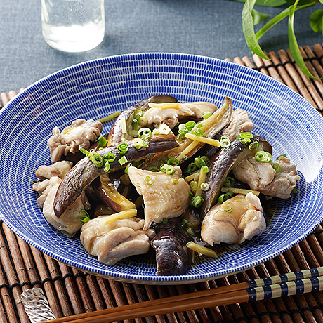 なすと鶏肉のレンジ蒸し