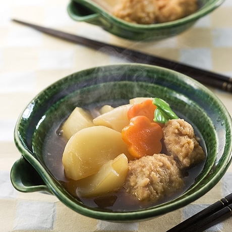 かぶと鶏つくねの煮物