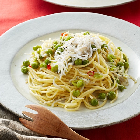 しらすとグリンピースの和風パスタ