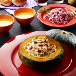 丸ごとかぼちゃのタルタル焼きでハロウィン!