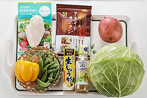 スナップエンドウとりんごのサラダ
