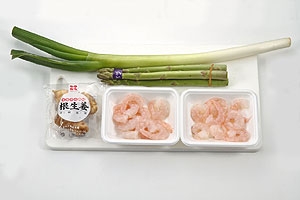 アスパラとエビの炒め物