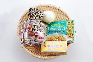 ウインナーとミックスベジタブルのピラフ