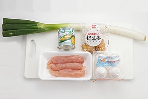 鶏ささ身のコーンスープ