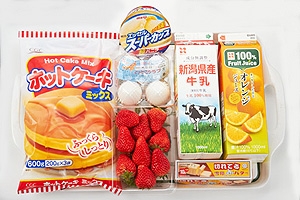 ホットケーキのいちごソース