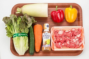 牛肉の手巻きサラダ