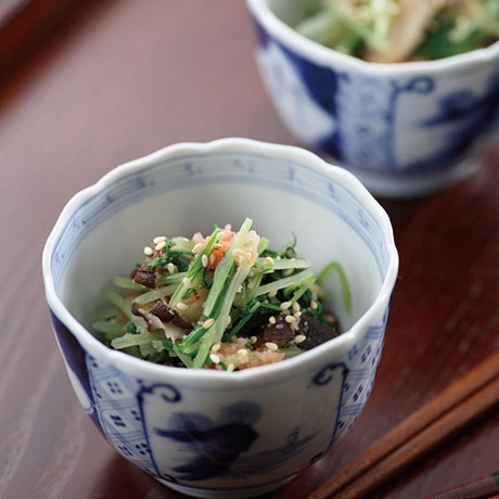水菜と焼き椎茸の和え物
