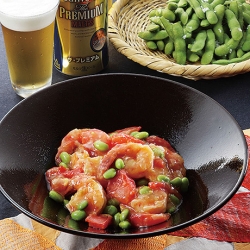 エビとトマトの炒め物