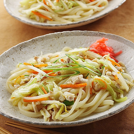 冷凍うどんで焼きうどん