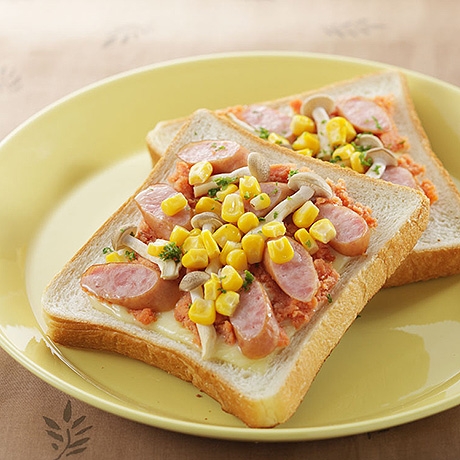 チーズときのこのおからトースト