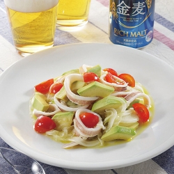 イカと玉ねぎと夏野菜のマリネ