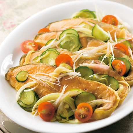 鮭のムニエルドレッシング漬け