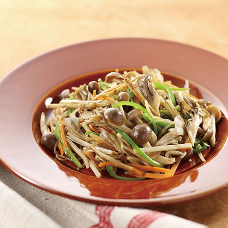 きのこと野菜の酢炒め