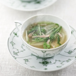 ベーコンと水菜のスープ