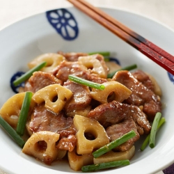 れんこんと豚肉の味噌炒め