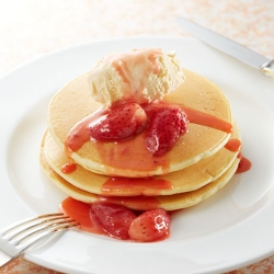 ホットケーキのいちごソース