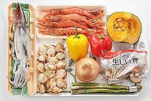 ホットプレートで海鮮焼き
