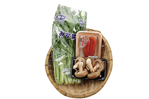 水菜と焼き椎茸の和え物