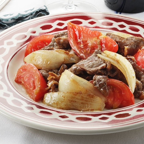 牛肉とトマトのバルサミコ炒め