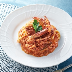 かにのトマトクリームスパゲッティ