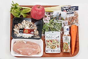 りんごと舞茸と豆のパワーサラダ