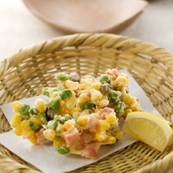 枝豆とハムの落とし揚げ