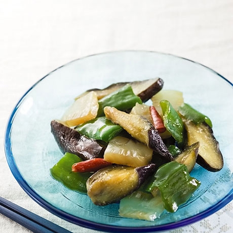 なすとピーマンの味噌炒め