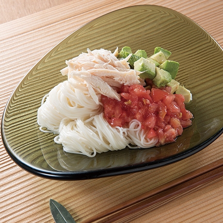 クラッシュトマトのサラダそうめん