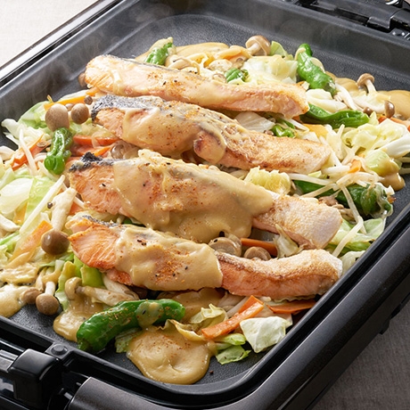 ホットプレートで鮭の西京味噌焼き