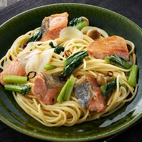 秋鮭ときのこの和風パスタ レシピナビ