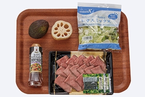 大口れんこんとローストビーフの ECHIGO salad