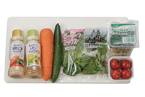 ほうれん草餃子のサラダ仕立て