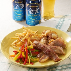 豚肉とほたてのガーリックソテー