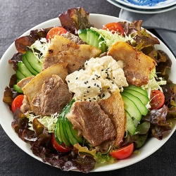 焼肉と豆腐のねぎ塩サラダ