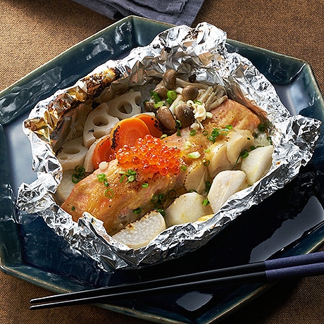 鮭と秋野菜のちゃんちゃんホイル焼き レシピナビ