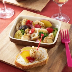 ほたてと秋野菜のアヒージョ