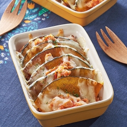 かぼちゃと挽き肉のチーズ焼き